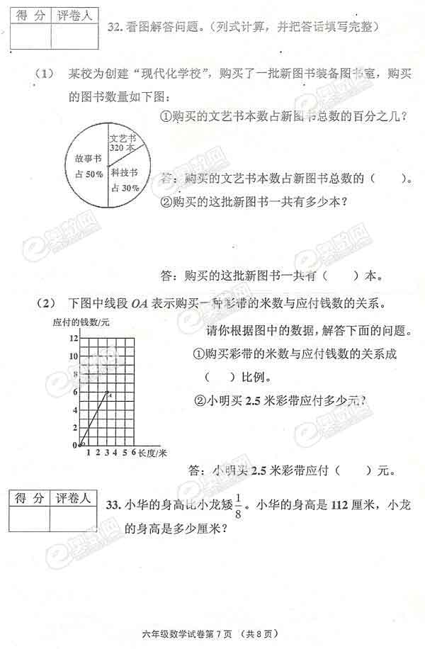 2010年天津市小升初河北区数学试卷7