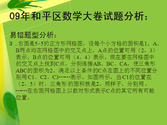 2009年各区大卷考试数学易错试题展示3