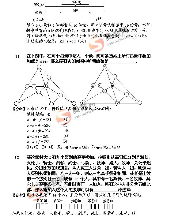 2009数学解题能力展示小学低年级组真题详解4