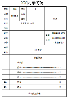 小升初简历模板（10）1