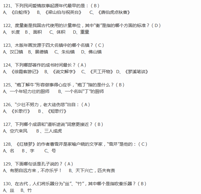 2016重庆小升初备考之国学常识200题及答案13