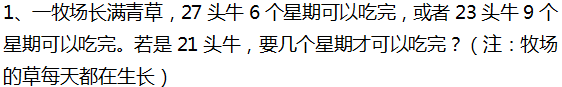 2016年杭州小升初数学应用题之牛吃草问题1