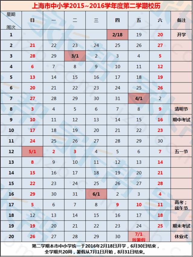 上海中小学2016年暑假放假通知1