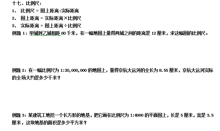 六年级数学应用题专项练习：比例尺的认识与计算1