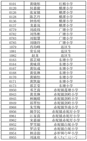 2016年广州秀全外国语小升初电脑派位名单1