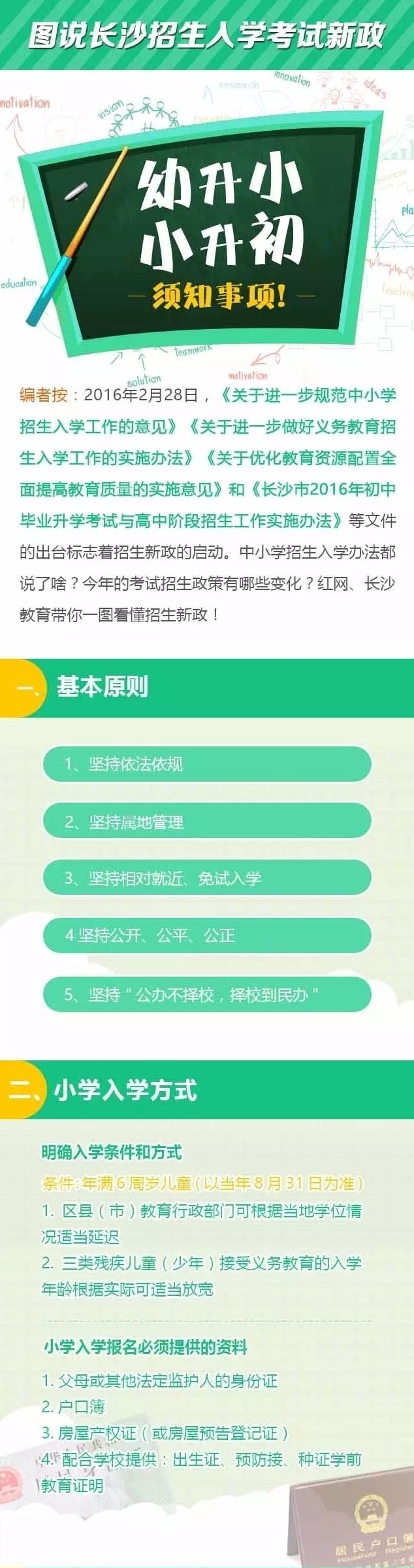 图说2016年长沙招生入学考试新政1