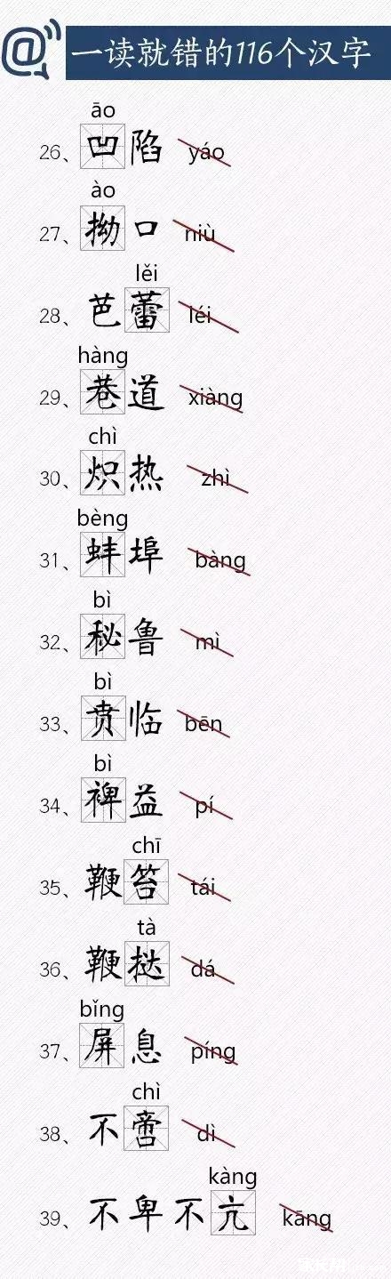 小升初语文：一读就错的116个汉字3