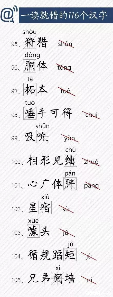 小升初语文：一读就错的116个汉字7