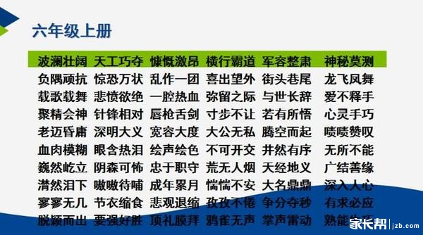 小学语文一至六年级分册成语整理,让孩子提前预习13