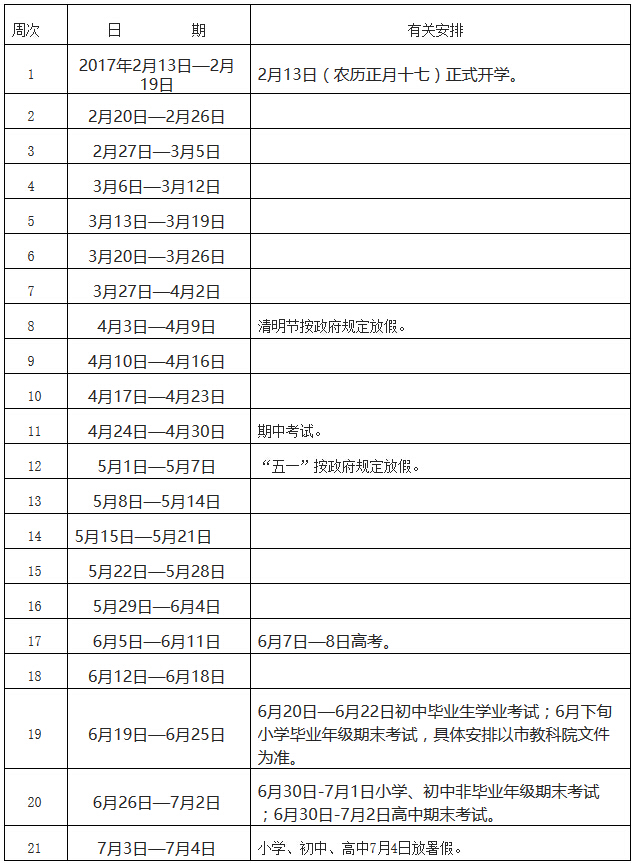 2020湖北十堰中小升初暑期放假时间安排1